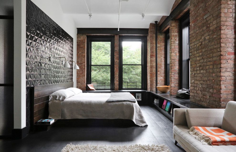 Sypialnia w stylu nowojorskiego loftu
