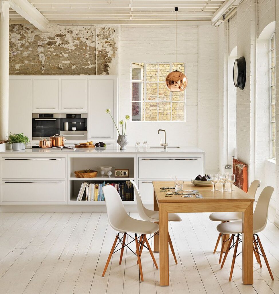 Pomysł na kuchnię w stylu skandynawskim  - loftowy styl